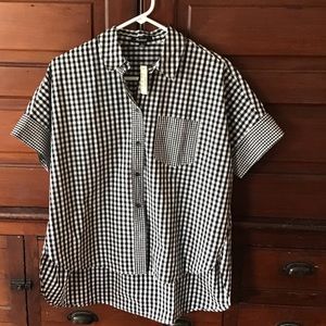 NWT Madewell Play Button Down Gingham Shirt